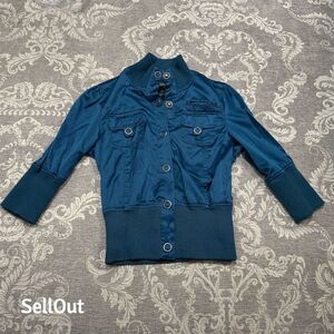 Outer Edge Women's Teal Snap Button Jacket Blue Size M Standard